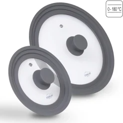 STONELINE Universal Glasdeckel Set 16/18/20 und 24/26/28 | Grau