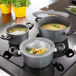 STONELINE Universal Glasdeckel Set 16/18/20 und 24/26/28 | Grau