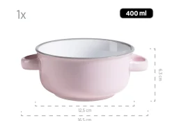 Suppentassen-Set, Steinzeug Maila Hellblau, Hellgrün, Rosa, Grau