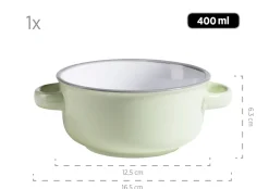 Suppentassen-Set, Steinzeug Maila Hellblau, Hellgrün, Rosa, Grau