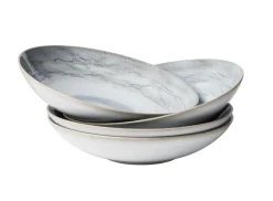 Suppenteller, Steinzeug TIEFER SEE Grau / Weiß