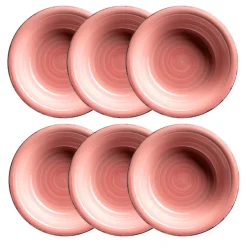 Suppenteller-Set, Steingut LUMACA Koralle