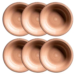 Suppenteller-Set, Steingut LUMACA Koralle