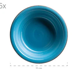 Suppenteller-Set, Steingut LUMACA Dunkelblau