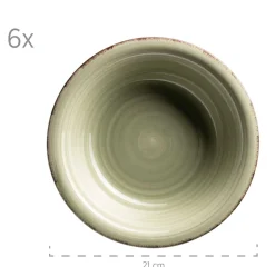 Suppenteller-Set, Steingut LUMACA Olivgrün