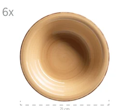 Suppenteller-Set, Steingut LUMACA Olivgrün