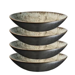 Suppenteller-Set, Steinzeug Carellia Grau