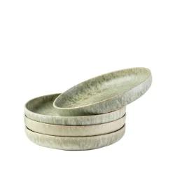 Suppenteller-Set, Steinzeug Moos'N'Stein Grün