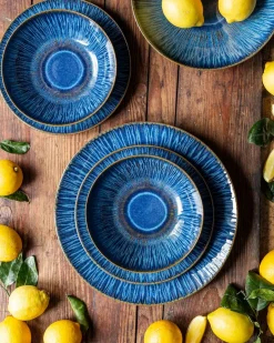 Suppenteller-Set, Steinzeug Eisfall