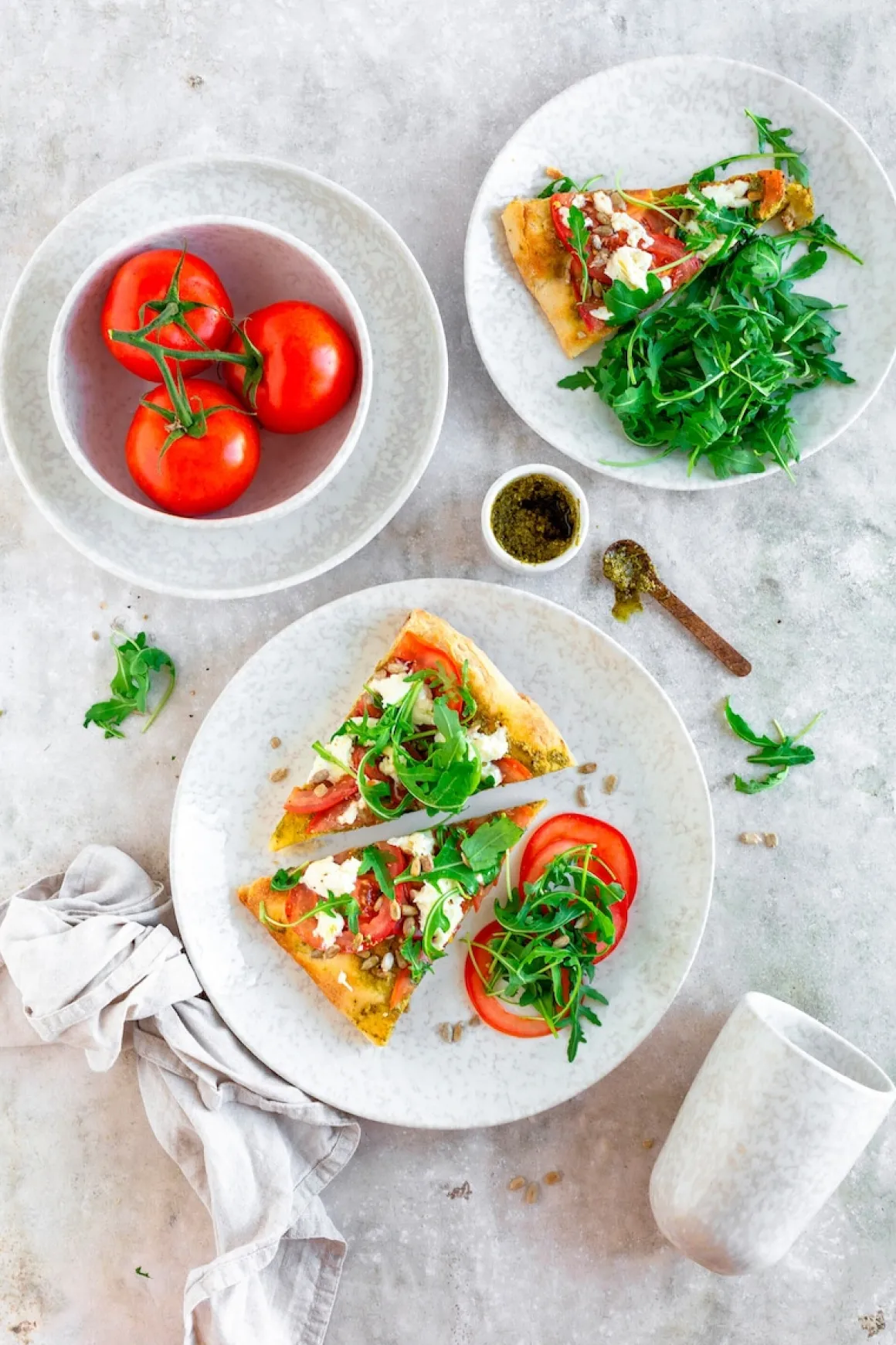 Suppenteller-Set, Steinzeug Alpenwiese Creme