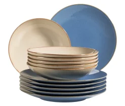 Tafelservice, Keramik OSSIA Sand, Hellblau