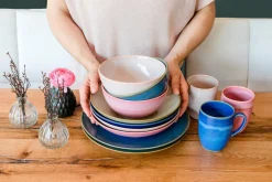 Tafelservice, Keramik OSSIA Sand, Hellblau