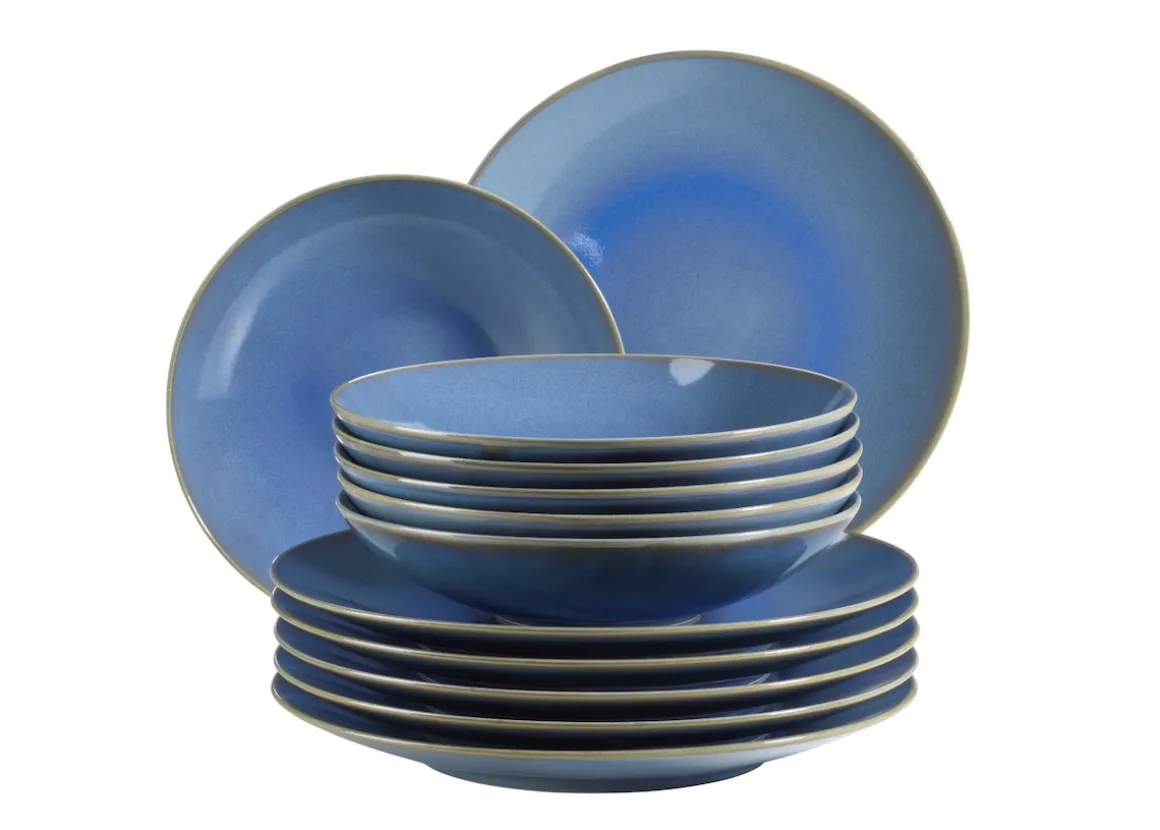 Tafelservice, Keramik OSSIA Sand, Hellblau