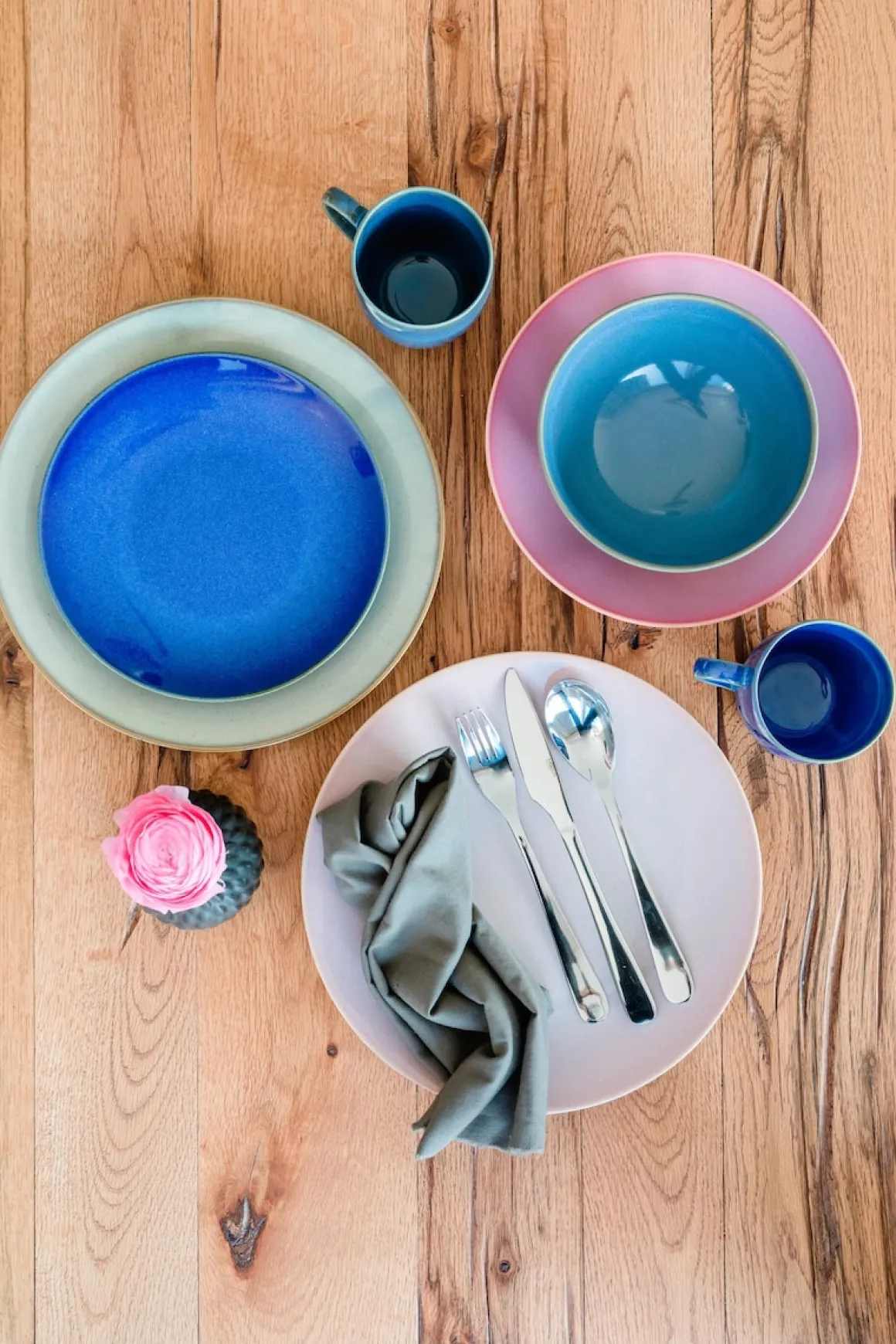 Tafelservice, Keramik OSSIA Sand, Hellblau