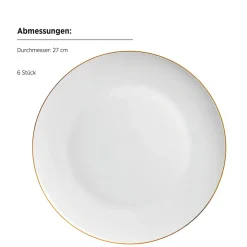 Tafelservice, Porzellan Felise Weiß / Gold