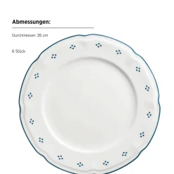 Tafelservice, Porzellan Lova Weiß / Blau