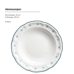 Tafelservice, Porzellan Lova Weiß / Blau