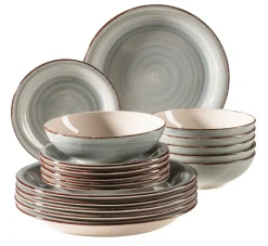 Tafelservice, Steingut Lumaca Rauchblau
