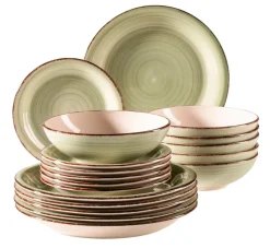 Tafelservice, Steingut Lumaca Olivgrün