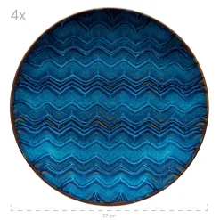 Tafelservice, Steinzeug Aquamarine