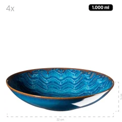 Tafelservice, Steinzeug Aquamarine