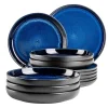 Tafelservice, Steinzeug NIARA Schwarz / Blau