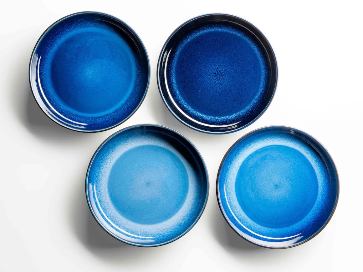 Tafelservice, Steinzeug NIARA Schwarz / Blau