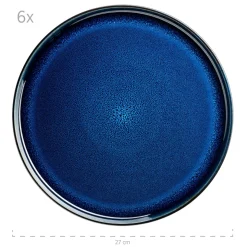 Tafelservice, Steinzeug NIARA Schwarz / Blau