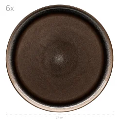 Tafelservice, Steinzeug NIARA Schwarz / Grau