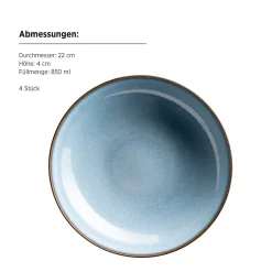 Tafelservice, Steinzeug Smoky's Blau