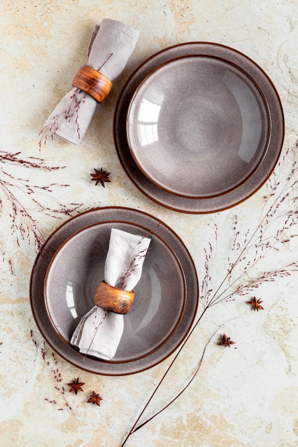 Tafelservice, Steinzeug Smoky's Braun