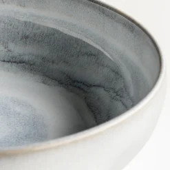 Tafelservice, Steinzeug TIEFER SEE Grau / Weiß