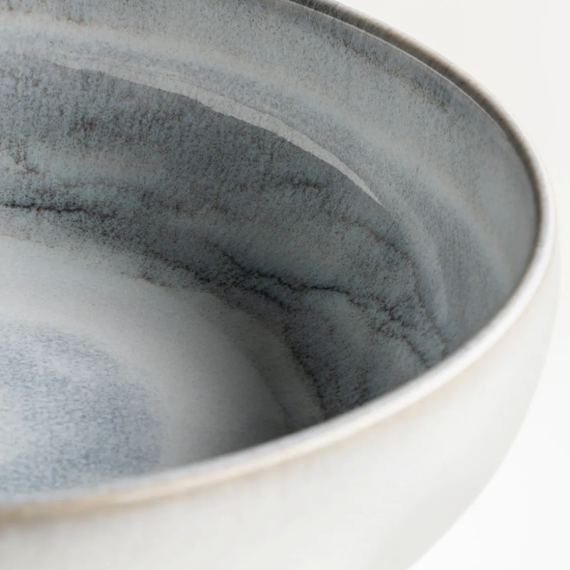 Tafelservice, Steinzeug TIEFER SEE Grau / Weiß