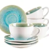 Tassen-Set, Steinzeug Frozen Grün
