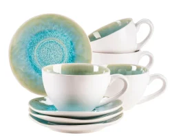 Tassen-Set, Steinzeug Frozen Grün