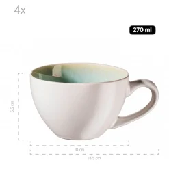 Tassen-Set, Steinzeug Frozen Grün