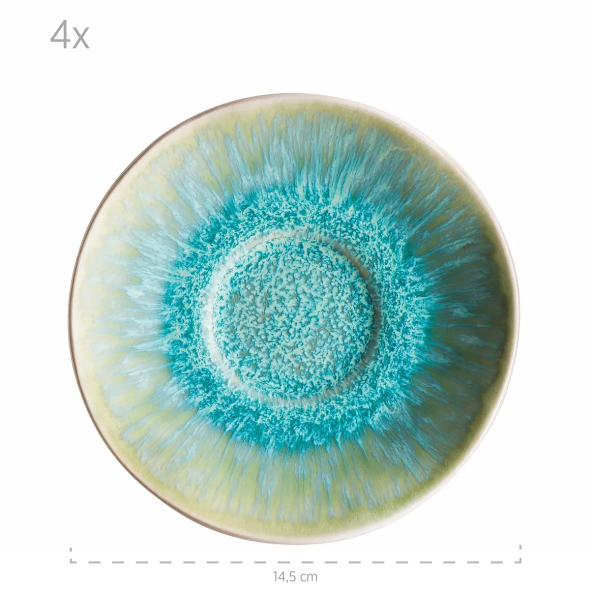 Tassen-Set, Steinzeug Frozen Grün