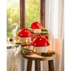 Teelicht-Haus „Pilz“ mittel (ØxH): 14,5x12,8 cm