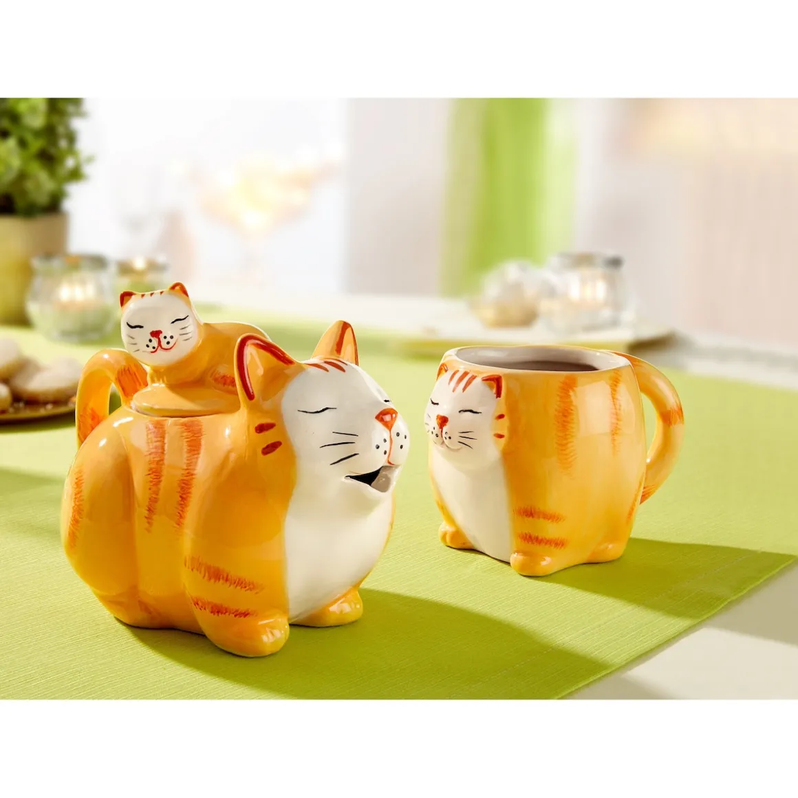 Teetasse „Katze“, 200 ml orange