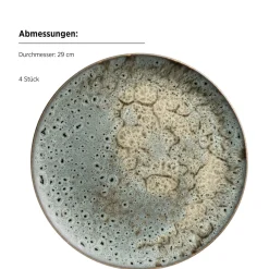 Teller Set, Steinzeug Carellia Grau