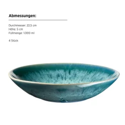 Teller Set, Steinzeug Carellia Blau