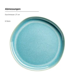 Teller Set, Steinzeug Cordelia Grün