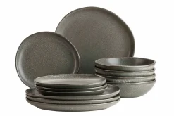 Tellerset, Keramik Marlena 6 x Speiseteller, 6 x Suppenteller