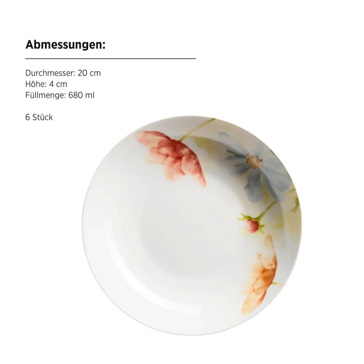 Tellerset, Porzellan Amapola