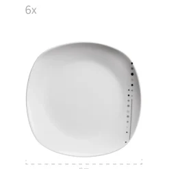 Tellerset, Porzellan Fadilla 6 x Speiseteller, 6 x Suppenteller, 6 x Dessertteller