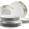 Tellerset, Porzellan Herbal Garden 6 x Speiseteller, 6 x Suppenteller, 6 x Dessertteller