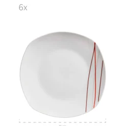 Tellerset, Porzellan Sencilla 6 x Speiseteller, 6 x Suppenteller, 6 x Dessertteller