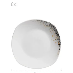 Tellerset, Porzellan Space Dust 6 x Speiseteller, 6 x Suppenteller, 6 x Dessertteller