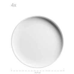 Tellerset, Porzellan Vada Weiß