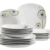 Tellerset, Porzellan Vanesa 6 x Speiseteller, 6 x Suppenteller, 6 x Dessertteller